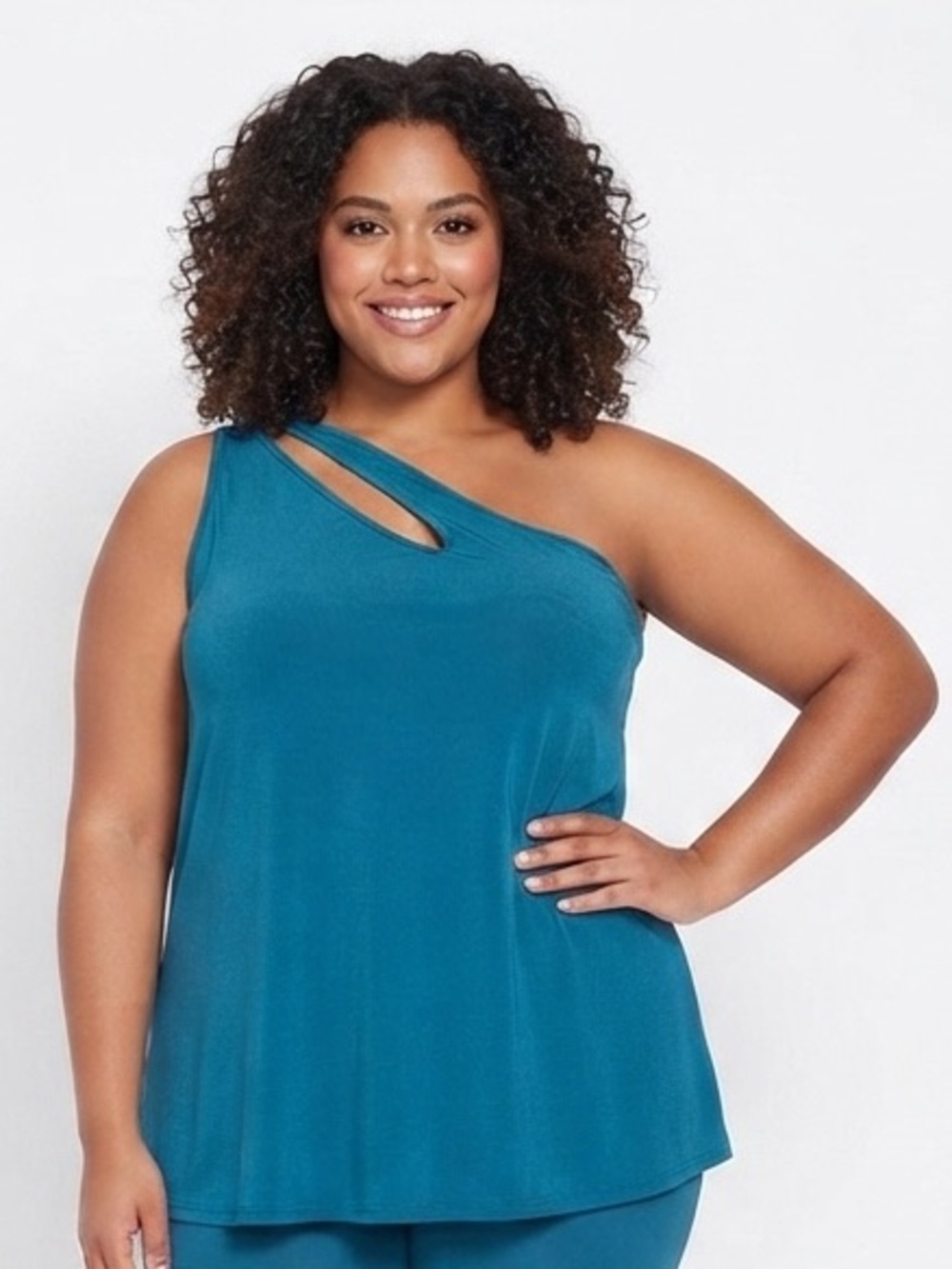 Lane Bryant Knit One-Shoulder Cutout Swing Tank Size 10/12 NWT